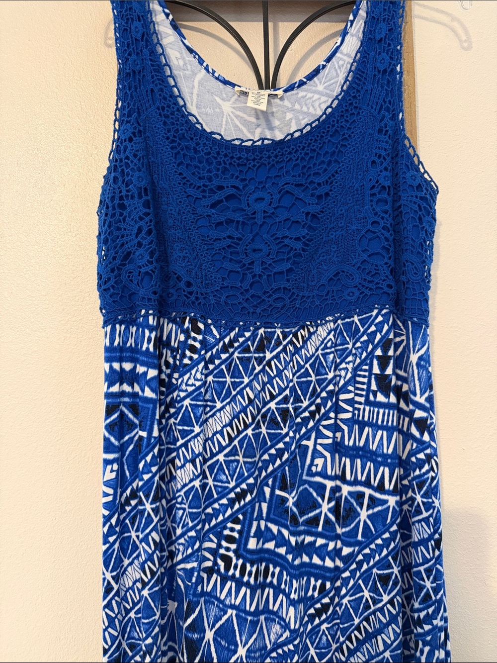 Westbound Royal Blue Crochet Bodice Maxi Dress